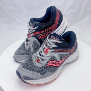 Saucony Cohesion 10 Womens Running Shoes Sz 7.5 Gray Black Coral Pink S15333-14